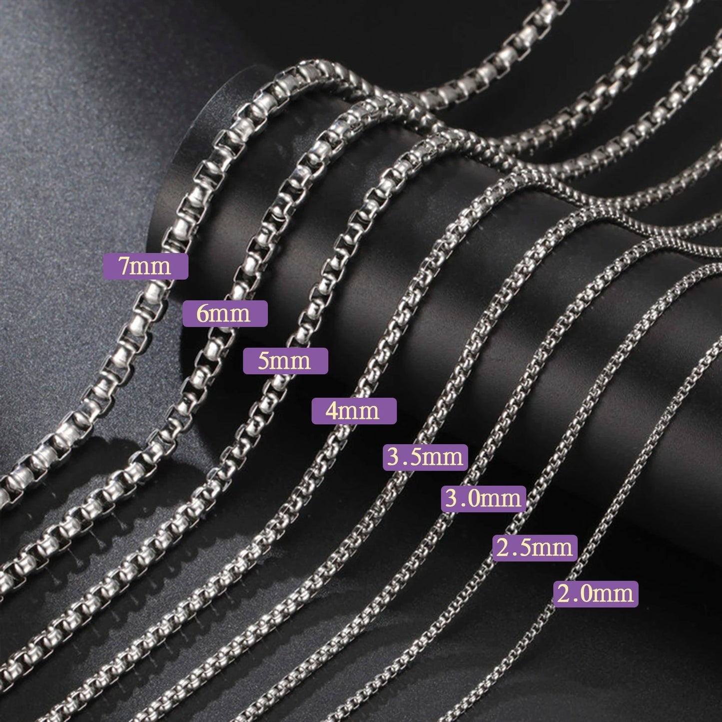 Link Chain - Silver 45-60cm 2-4MM