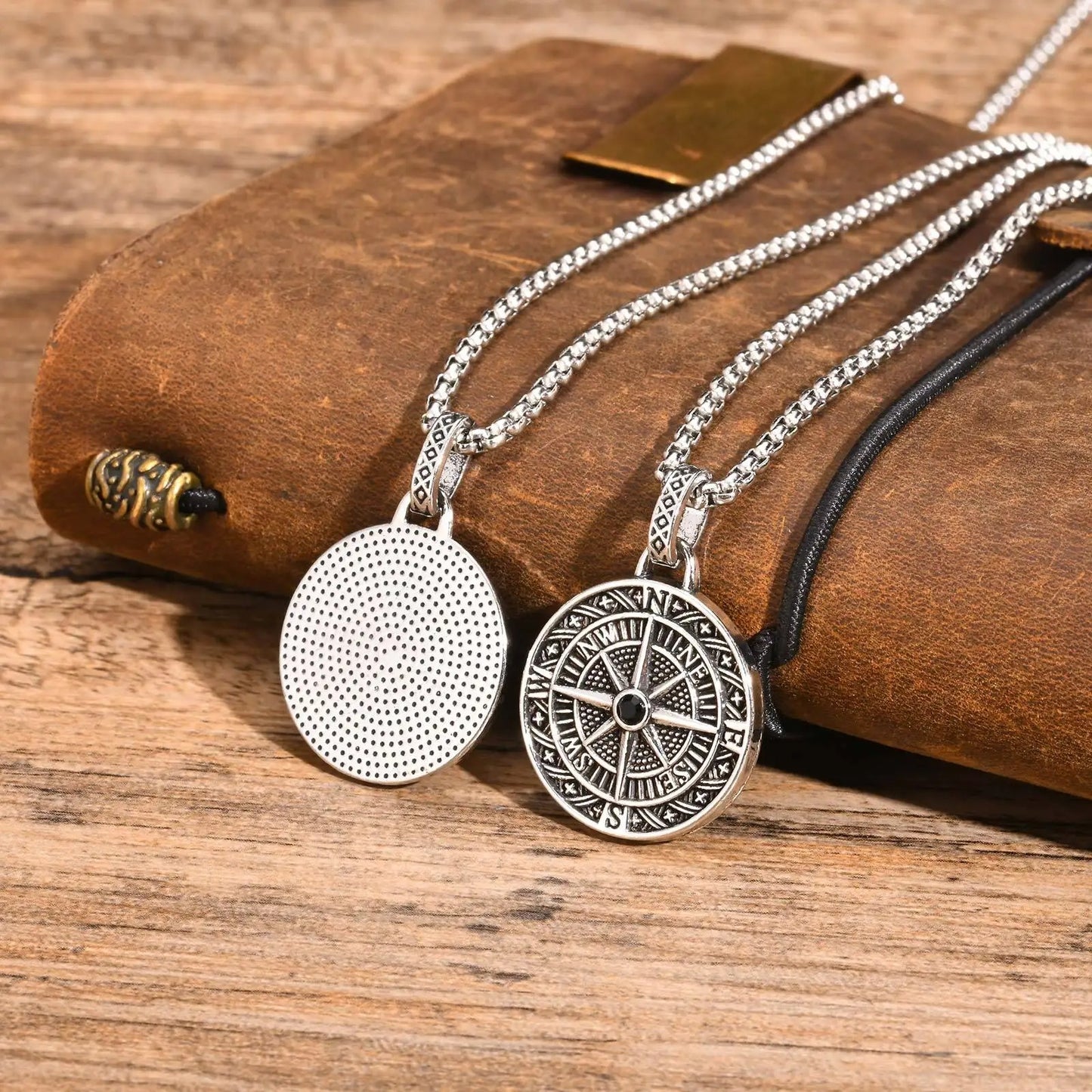 Silver Chain- Compass Pendant 60cm