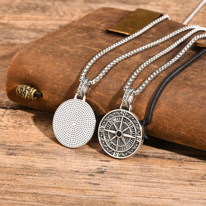 Silver Chain- Compass Pendant 60cm