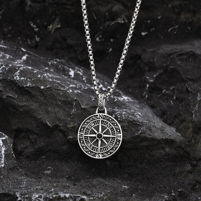 Silver Chain- Compass Pendant 60cm