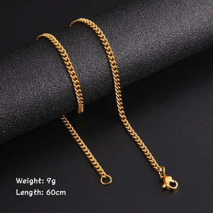 Curb Chain - Gold, 60cm 3MM