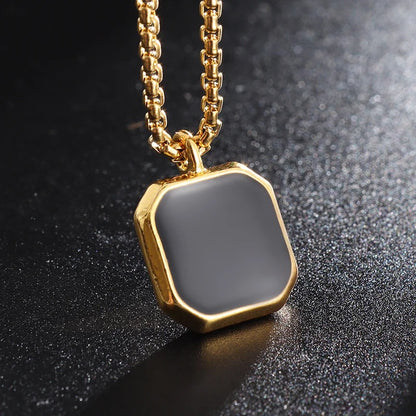 Golden Chain- Black Onyx Pendant 45-50cm