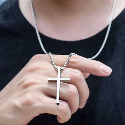 Silver Cross- Curb Chain 55cm