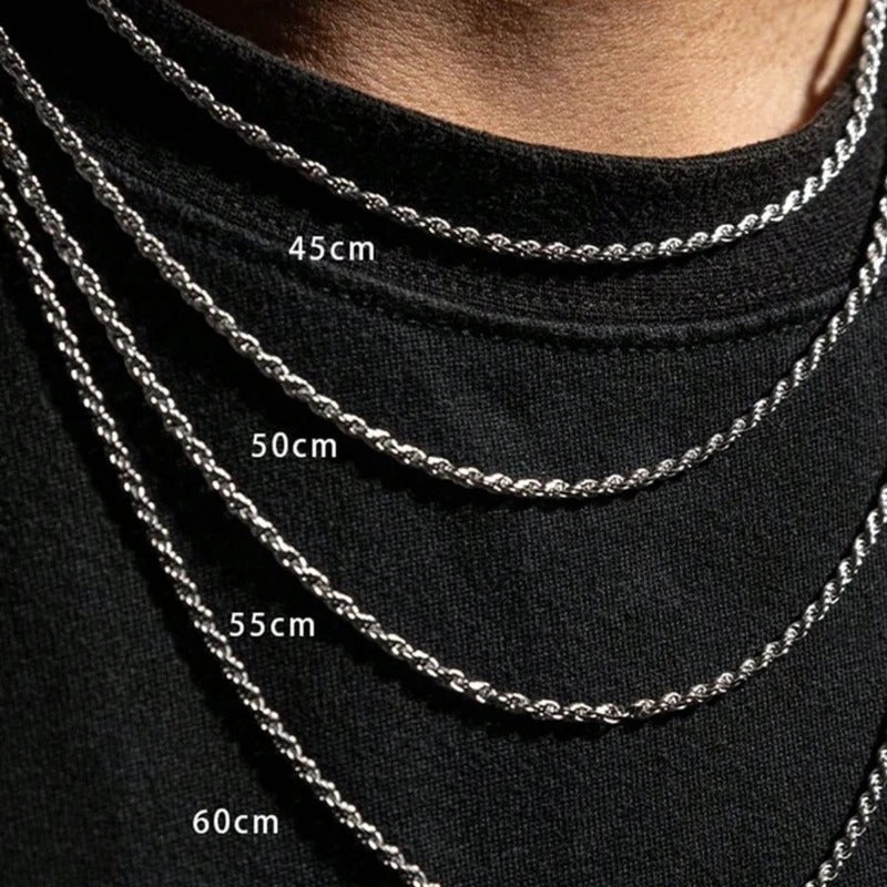 Rope Chain - Silver, 2-4MM 45-65cm