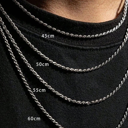 Rope Chain - Silver, 2-4MM 45-65cm