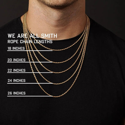 Rope Chain - Gold, 2-4MM