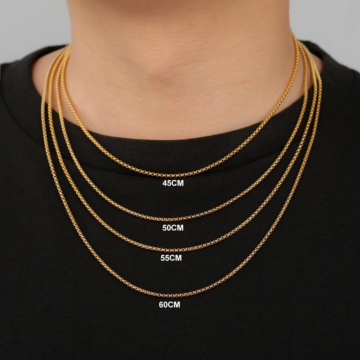 Link Chain - Gold 45-60cm 2-4MM