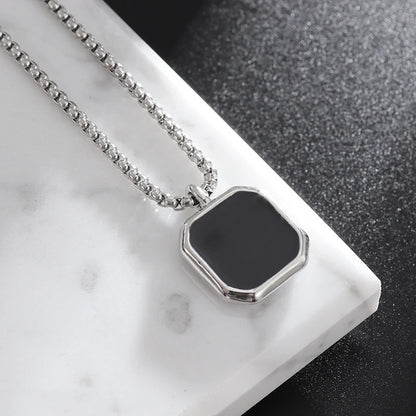 Silver Chain- Black Onyx Pendant 45-50cm