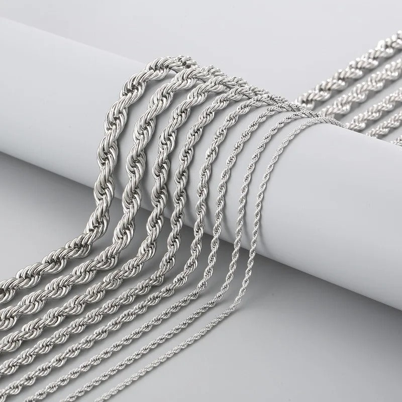 Rope Chain - Silver, 2-4MM 45-65cm