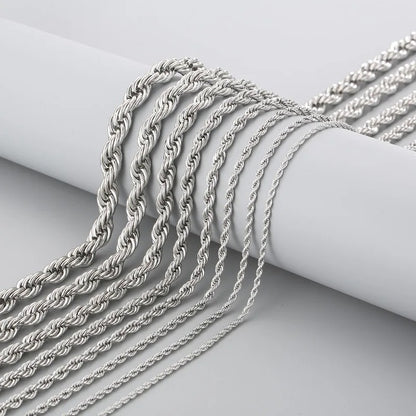 Rope Chain - Silver, 2-4MM 45-65cm